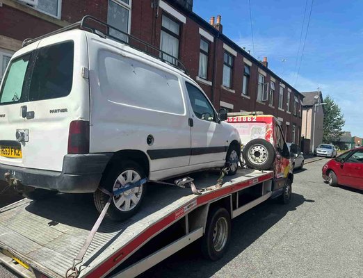 a van on an end-of-life truck